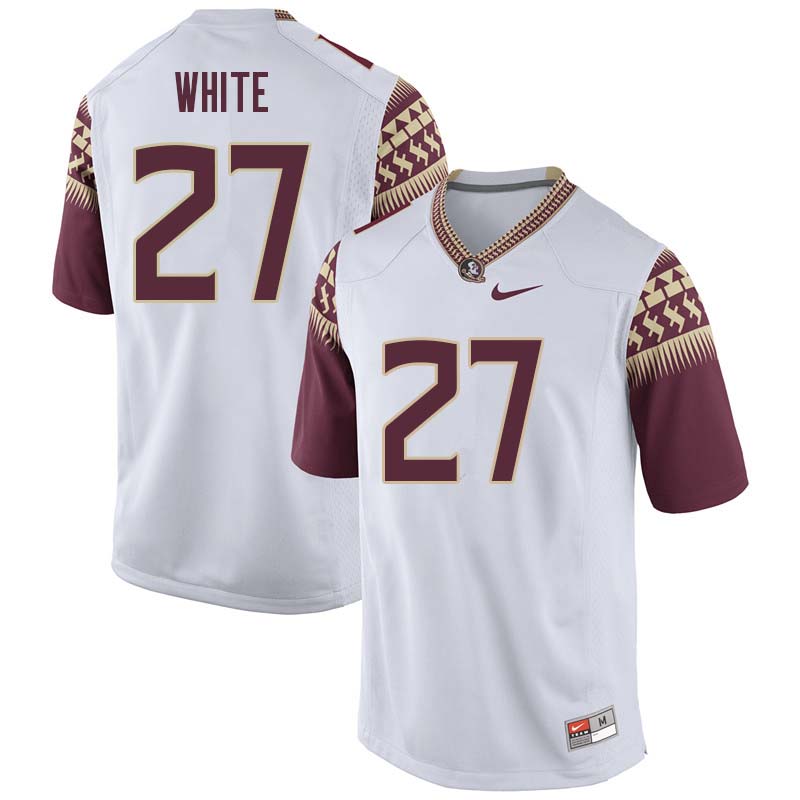 Men #27 Zaquandre White Florida State Seminoles College Football Jerseys Sale-White